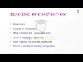 Teaching of Composition in English Pedagogy B ed Pedagogy of English