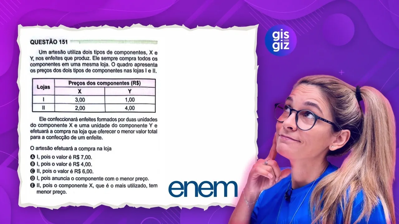 EXPRESSÃO ALGÉBRICA - QUESTÃO 151 PROVA VERDE ENEM  2024 MATEMÁTICA