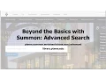 Beyond the Basics with Summon Advanced Search