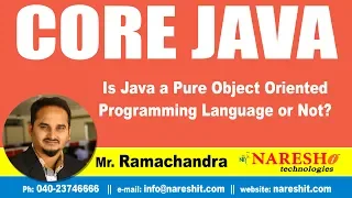 Is Java a Pure Object Oriented Programming Language or Not Core Java Tutorial by Mr Ramachandra