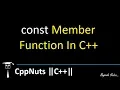 Const Member Function In C