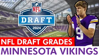 Vikings Draft Grades All 7 Rounds From 2024 NFL Draft Ft J J McCarthy Dallas Turner