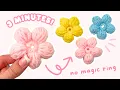 crochet puff flower tutorial for BEGINNERS 3 MINUTES easy crochet flower tutorial step-by-step