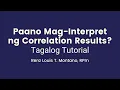 Correlation Results Interpretation TAGALOG Tutorial