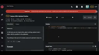 Codewars Replace With Alphabet Position Python 6 kyu
