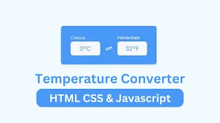 Build a Temperature Converter using HTML CSS and Javascript Bluebace