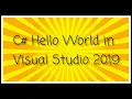 C Hello World in Visual Studio 2019