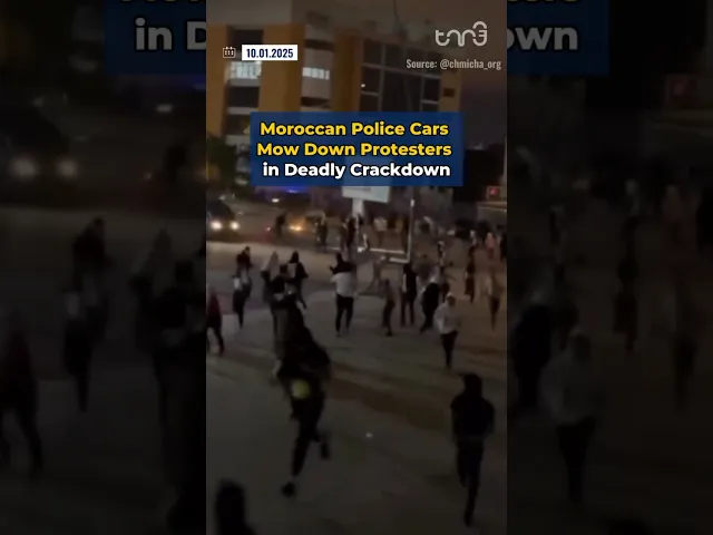Moroccan police cars are seen mowing down protesters in Oujda
