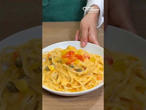 LINGUINE con CREMA di PEPERONI🍝☀️ #Shorts