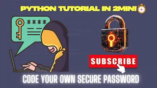 Code a SECURE Password Generator in Python INSTANTLY 2 MINUTES