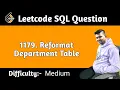 Reformat Department Table Leetcode SQL Question