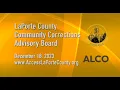 LaPorte County Community Corrections Advisory Board December 18 2023