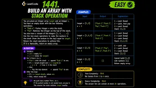LeetCode 1441 Build an Array With Stack Operations C Walkthrough Code