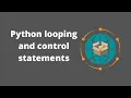 Geographic Software Design Week 5 Python looping and control statements