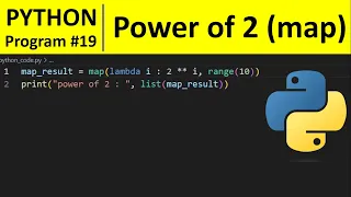Python Program - Display Powers of 2 Using Anonymous and map Function in Python