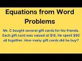Writing Equations from Word Problems