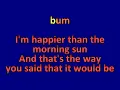 Karaoke Stevie Wonder - Happier Than The Morning Sun Karaoke