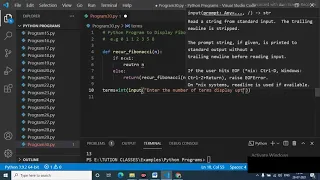 Python Program to Display Fibonacci Sequence Using Recursion