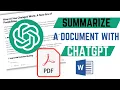 How To Summarize Document Using ChatGPT