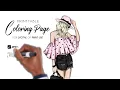 Fashion Girl Coloring Page Printable Adult Coloring Book Procreate Coloring iPad Digital Coloring