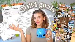 How I Set My New Year s Goals 2024 free templates vision board reflections resolutions
