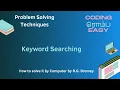 Keyword Searching Algorithm explained in Tamil Python code
