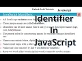 Identifier in JavaScript JavaScript Tutorial in Hindi part 12