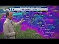 Steady rain returns overnight scattered showers storms Monday