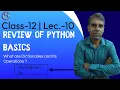 Dictionaries Class 12 Ch-1 Python Revision Tour Review of Python Basics Lec-9 NationMaker99