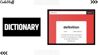 Dictionary Tutorial HTML CSS JavaScript