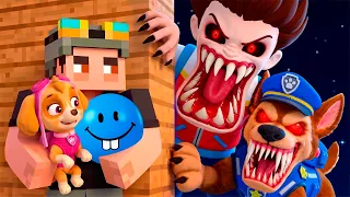 Sobreviví a PAW PATROL MALDITO en Minecraft