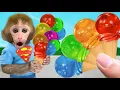 Download Lagu Monkey Baby Bon Bon goes shark fishing and eats watermelon and ducklings in the garden