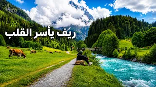 سويسرا التي لا تبدو حقيقية… طبيعة خضراء ونهر جليدي بين الجبال | Rosenlaui 4K
