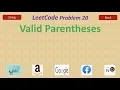 Valid Parentheses valid parentheses leetcode 20 stack