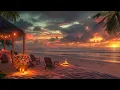 Download Lagu Catch The Sunset At Summer Beach | Soothing Waves Sounds and Fire Pit  To Relax, Heal, Chill
