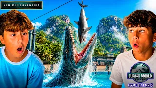¡EL MOSASAURUS CAZA UN TIBURÓN EN DIRECTO! 🦈😱 | Jurassic World Rebirth #3
