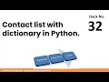 Contact list with dictionary in Python