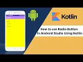 How To Use Radio Button In Android Studio Using Kotlin In hindi