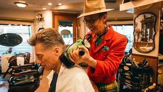 ๐After The Japanese Punch Perm Came The Shave & Massage With 84-Year-Old Barber Matsunaga-san ๐ฏ๐ต