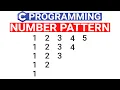 Pattern Program in C Number Pattern Using C Program - C Language in Hindi