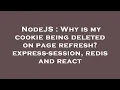 NodeJS Why is my cookie being deleted on page refresh express-session redis and react