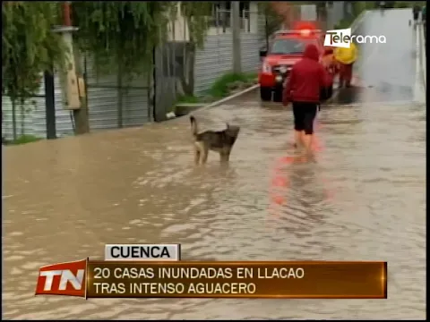 20 casas inundadas en Llacao tras intenso aguacero