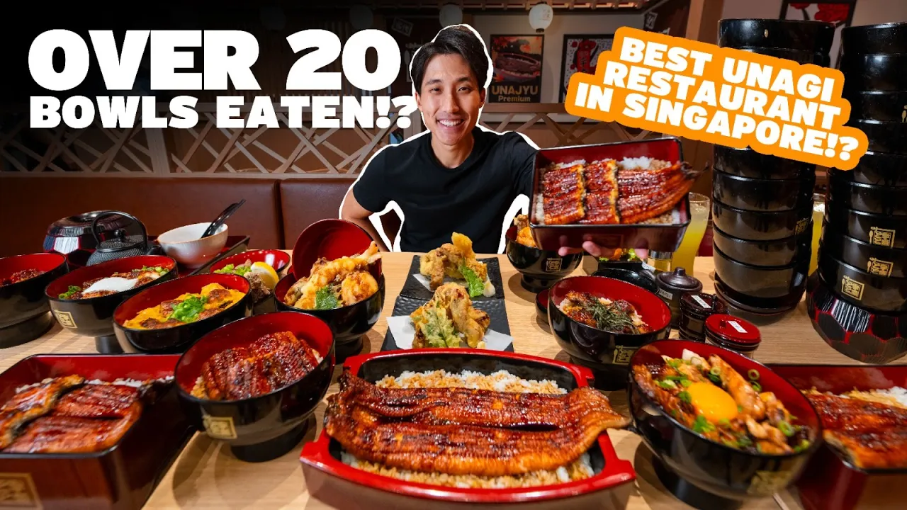20 BOWLS of UNAGI Bowls EATEN!   Unagi Fast Food Outlet in Singapore?   EATING EVERYTHING at Unatoto