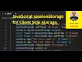 JavaScript sessionStorage for Client Side Storage