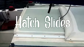 HDPE hatch slides and removing leaky grab rails