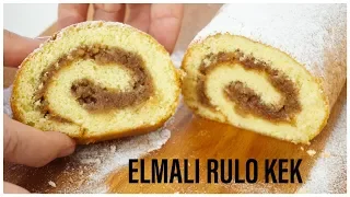 ‼️ VAY BE NE ÇATLADI NE KIRILDI PAMUK GİBİ SARILIYOR 👌✅YAĞSIZ ELMALI KOLAY RULO KEK TARİFİ 💯RULO K. 