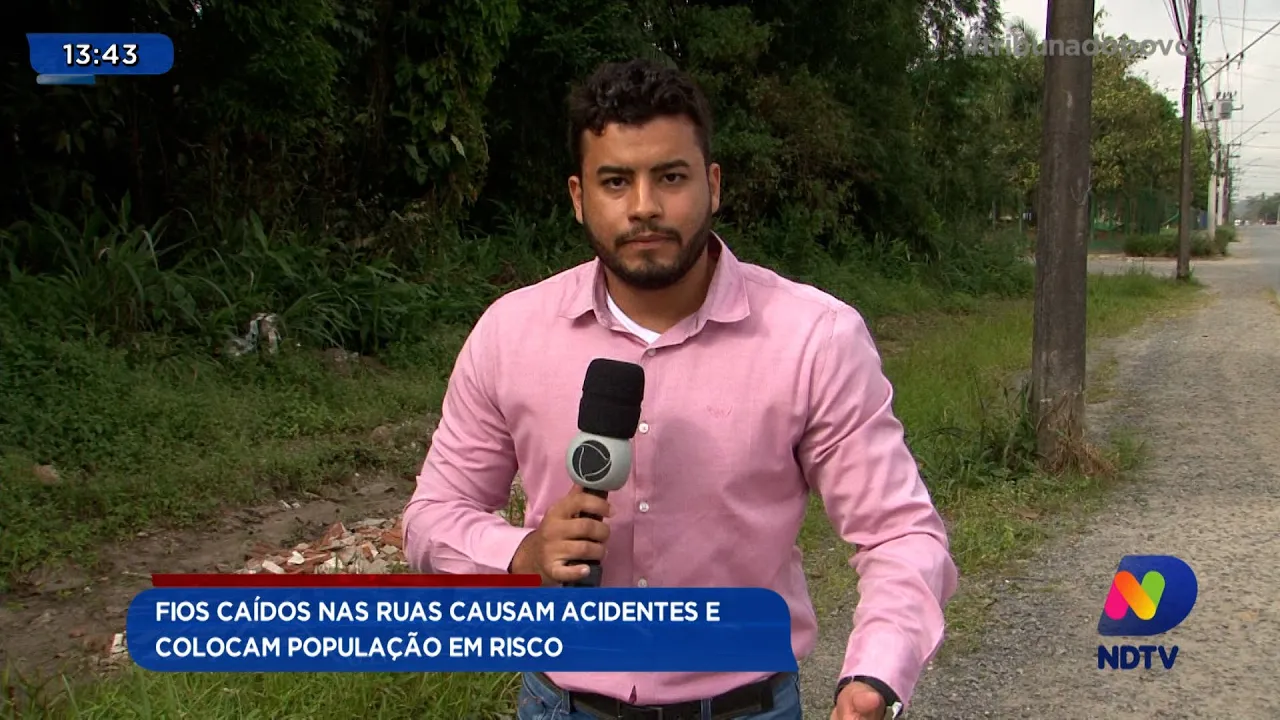 Fios de telefonia e energia caídos nas ruas causam acidentes e colocam população em perigo