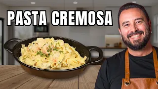 Cómo hacer PASTA CREMOSA con CAMARONES | Receta fácil