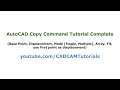 AutoCAD Copy Command Tutorial Complete With Base Point Multiple Displacement Single Array Fit