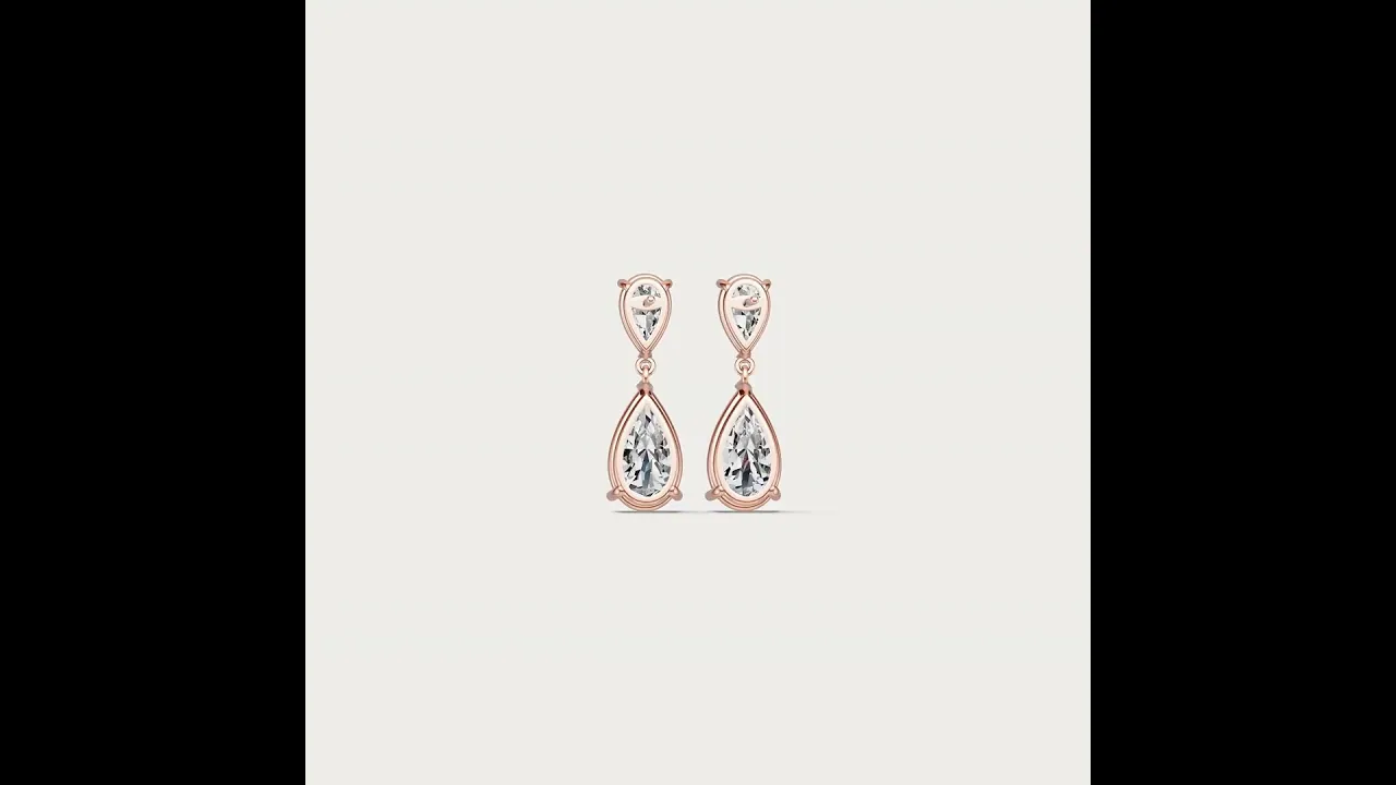 7 CTW Mirror Pear Lab-Grown Diamond Drop Earrings